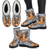 German Shepherd Print Faux Fur Boots For Women