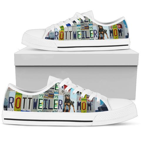 Rottweiler Print Low Top Canvas Shoes for Women