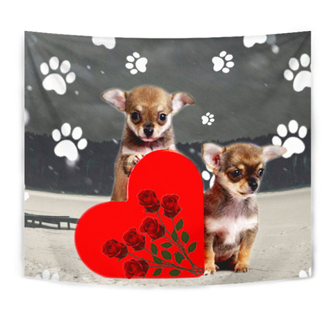 Cute Chihuahua Puppies Print Tapestry