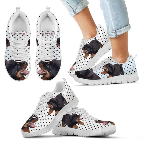 Rottweiler Black Dots Print Running Shoes For Kids