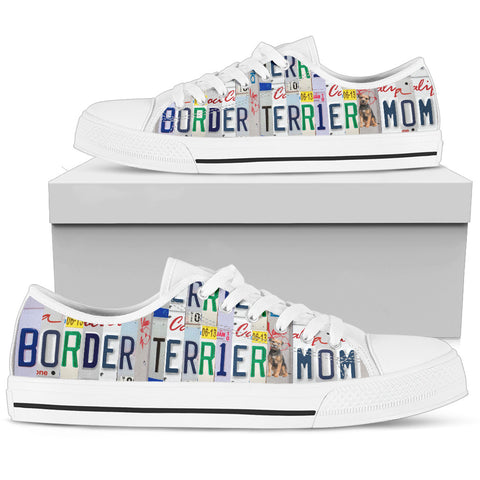 Border Terrier Print Low Top Canvas Shoes for Women