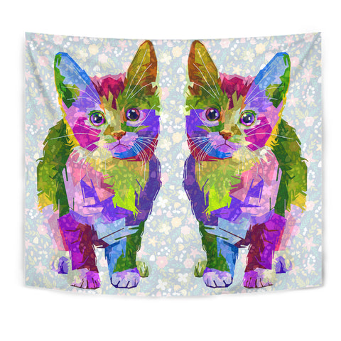 Amazing Cat Color Art Print Tapestry