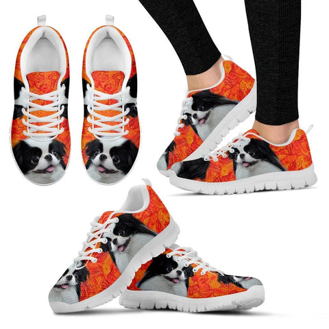 Cute Japanese Chin PrintWhite Running Shoes For WomenExpress Shipping