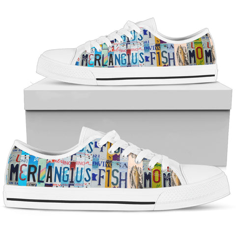 Merlangius Fish Print Low Top Canvas Shoes for Women