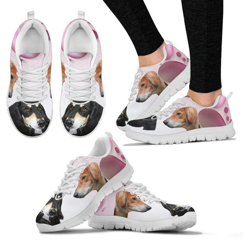 Black Saluki Dog Print Running Shoes For Women