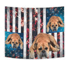 Bullmastiff Floral Print Tapestry