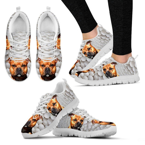 Amazing Staffordshire Bull Terrier Print Running Shoes For WomenExpress ShippingDesigned By Camilla Sanner