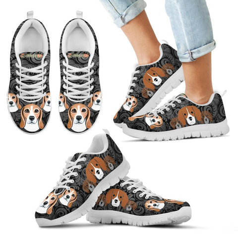 Beagle On BlackKid's Running Shoes