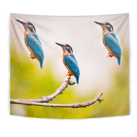 Kingfisher Bird Print Tapestry