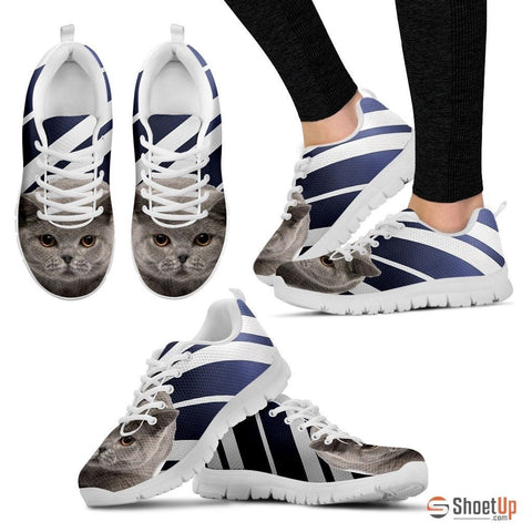 British Shorthair Cat Print Running Shoes For Women