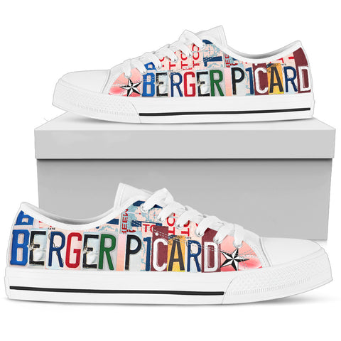 Lovely Berger Picard Mom Print Low Top Canvas Shoes For Women