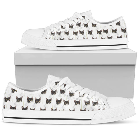 Cute Cat Pattern Print Low Top Canvas Shoes for Women