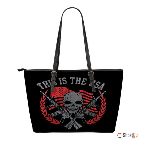This Is The USASmall Leather Tote Bag