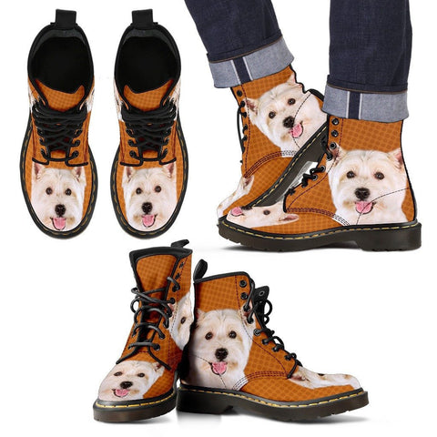 West Highland White Terrier Print Boots For MenExpress Shipping