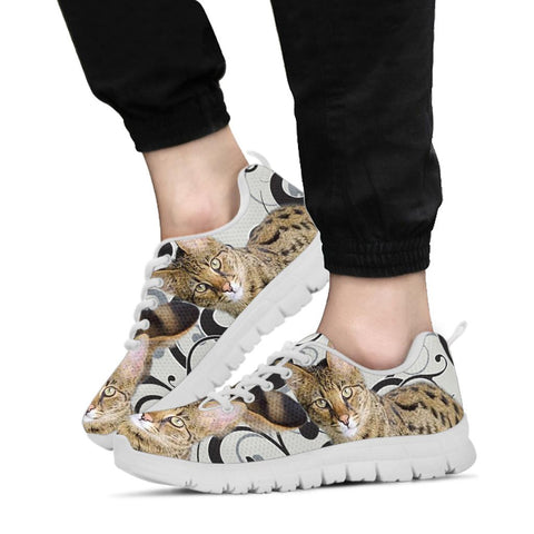 Lovely Savannah Cat Print Running Shoes- Gift For Cat Lovers