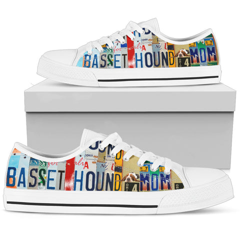 Basset Hound Print Low Top Canvas Shoes for Women