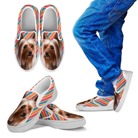 Silky Terrier Print Slip Ons For Kids Express Shipping