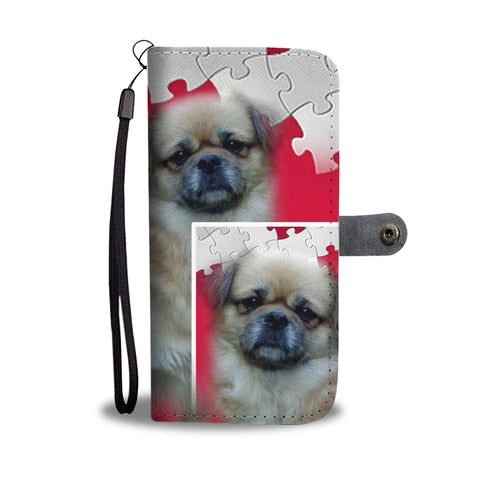 Tibetan Spaniel Print On Puzzle Wallet Case