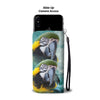 Blue and Yellow Macaw Print Wallet Case