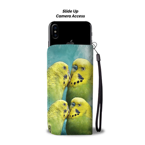 Cute Budgerigar Print Wallet Case