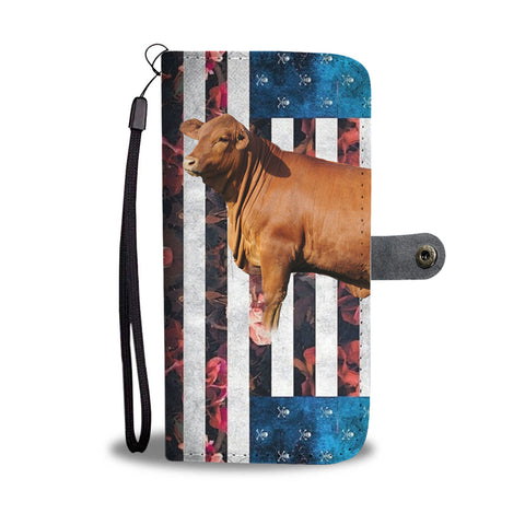 Red Brangus Cattle (Cow) Print Wallet Case