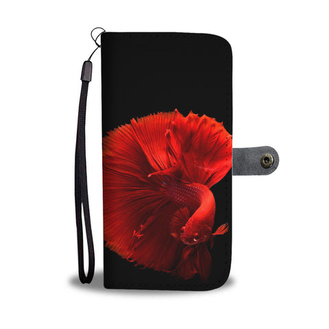 Red Siamese Fighting Fish (Betta Fish) Print Wallet Case