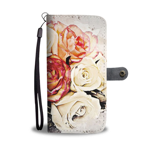 Rose Flowers Watercolor Art Print Wallet Case