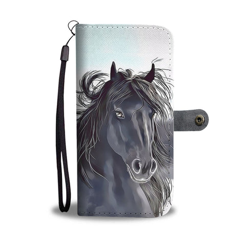 Friesian Horse Print Wallet Case