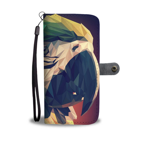 Blue And Yellow Macaw Parrot Vector Art Print Wallet Case