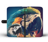 Blue And Yellow Macaw Parrot Vector Art Print Wallet Case