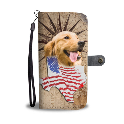 Golden Retriever Print Wallet CaseTX State