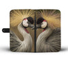 Grey Crowned Crane Bird Print Wallet Case