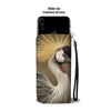 Grey Crowned Crane Bird Print Wallet Case