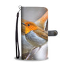 Japanese Robin Bird Print Wallet Case