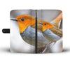 Japanese Robin Bird Print Wallet Case