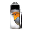 Japanese Robin Bird Print Wallet Case