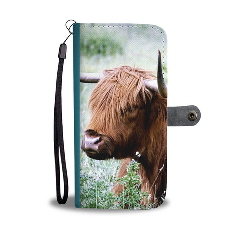 Lovely Highland Cattle Print Wallet Case