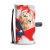 Golden Retriever On Red Print Wallet CaseTX State