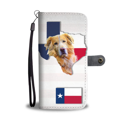 Golden Retriever Dog Tx Themed Print Wallet CaseTx State