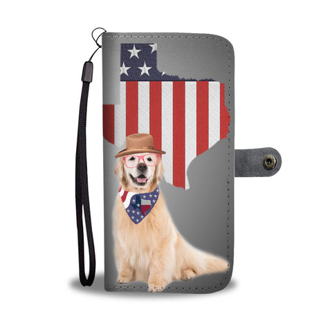 Lovely Golden Retriever Print Wallet CaseTX State