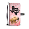 Golden Retriever On Pink Print Wallet CaseTX State