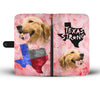 Golden Retriever On Pink Print Wallet CaseTX State