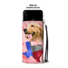 Golden Retriever On Pink Print Wallet CaseTX State