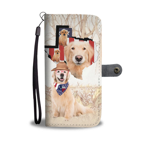 Awesome Golden Retriever Print Wallet CaseTX State