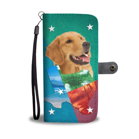 Cute Golden Retriever Print Wallet CaseTX State