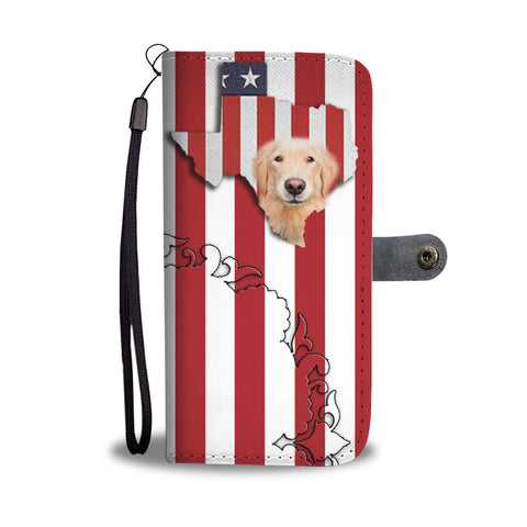 Cutest Golden Retriever Floral Print Wallet CaseTX State