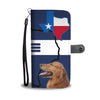 Golden Retriever Print On Red Blue Wallet CaseTX State