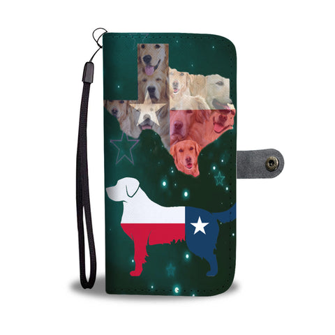 Golden Retriever In Lots Print Wallet CaseTX State