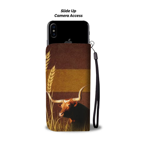 Amazing Texas Longhorn Cattle (Cow) Print Wallet Case