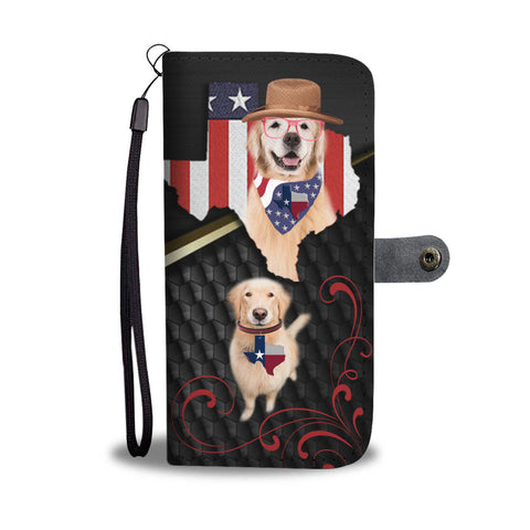 Cute Golden Retriever Print Wallet CaseTX State